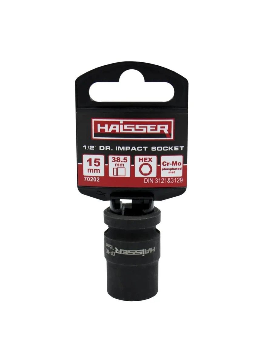 Головка ударна 70202 шестигранна 1/2'' фосфатована матова 15*38,5мм Haisser (386756769)