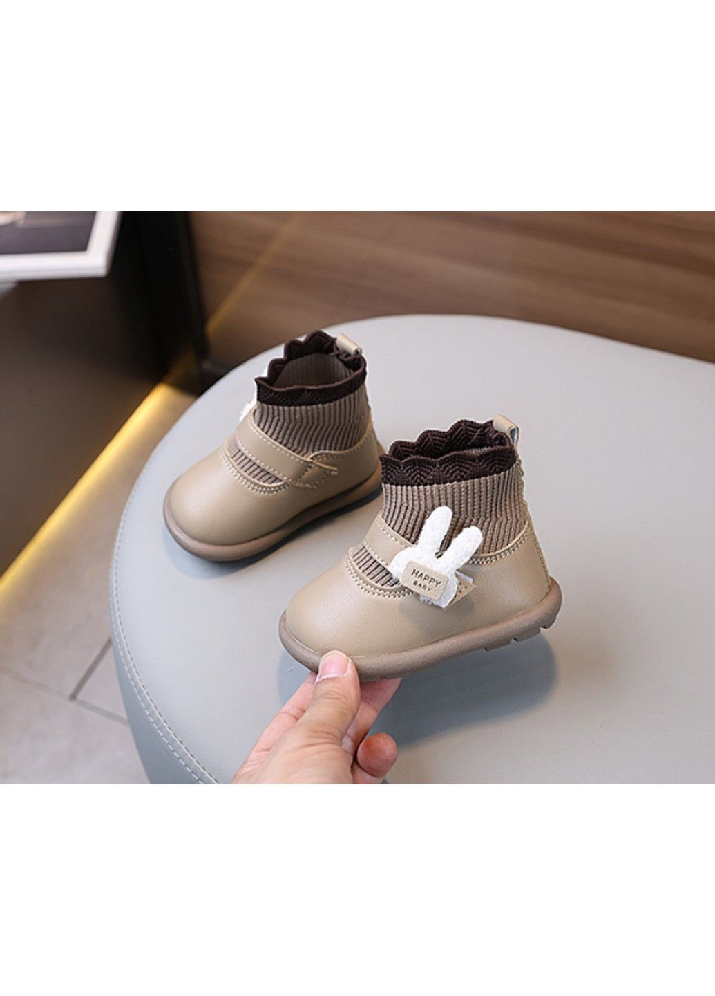 Бежевые осенние детские ботинки No Brand