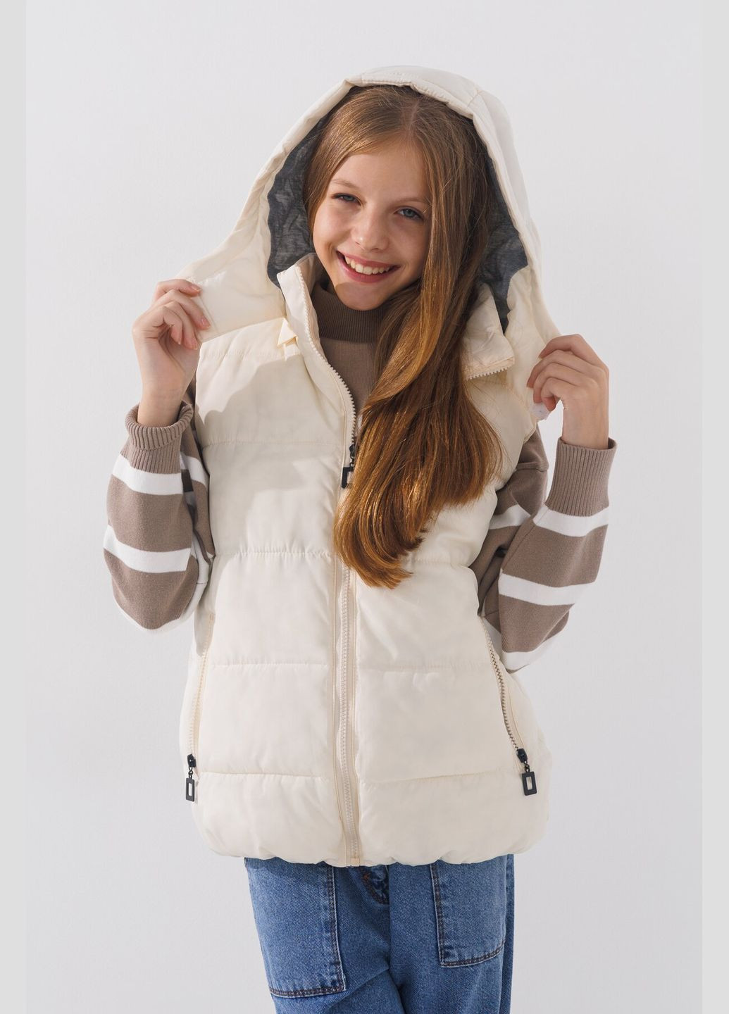 Жилет утеплений для дівчинки 8805 140 см (2000990632777D) shop (2000990632777) XZKAMI (307055868)