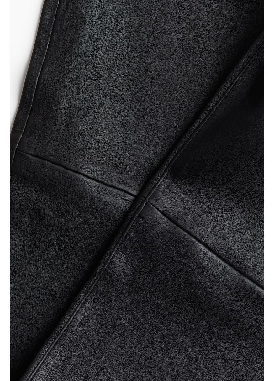 Черные демисезонные леггинсы кожаные H&M