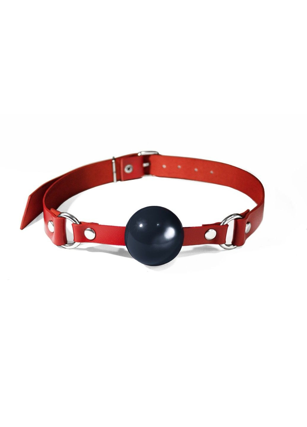 Кляп силіконовий Silicon Ball Gag Red Black червоний ремінець чорна кулька БДСМ аксесуар для фіксації Feral Feelings (298573088)