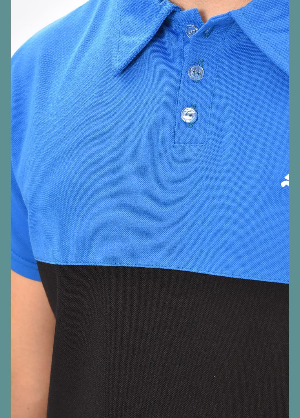 Синя футболка чоловіча поло синього кольору Let's Shop