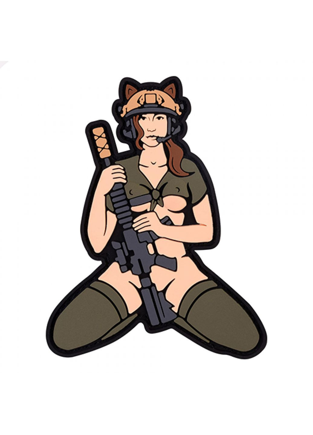 Патч/Шеврон Дівчина-кішка (шатенка) (1082) Dobroznak (366963028)