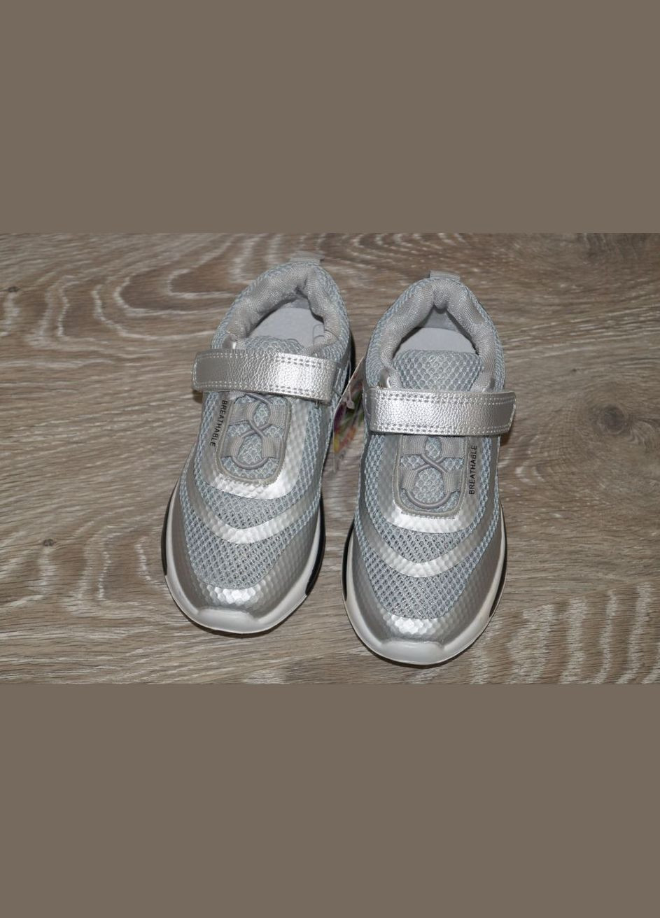 Серебряные демисезонные кроссовки для девочки серебристые Jong Golf