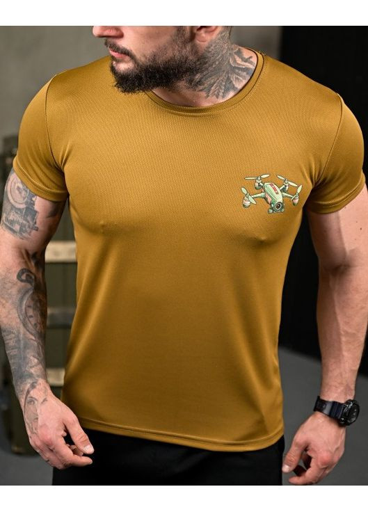 Тактична чоловіча футболка Ховайся койот No Brand (352473819)