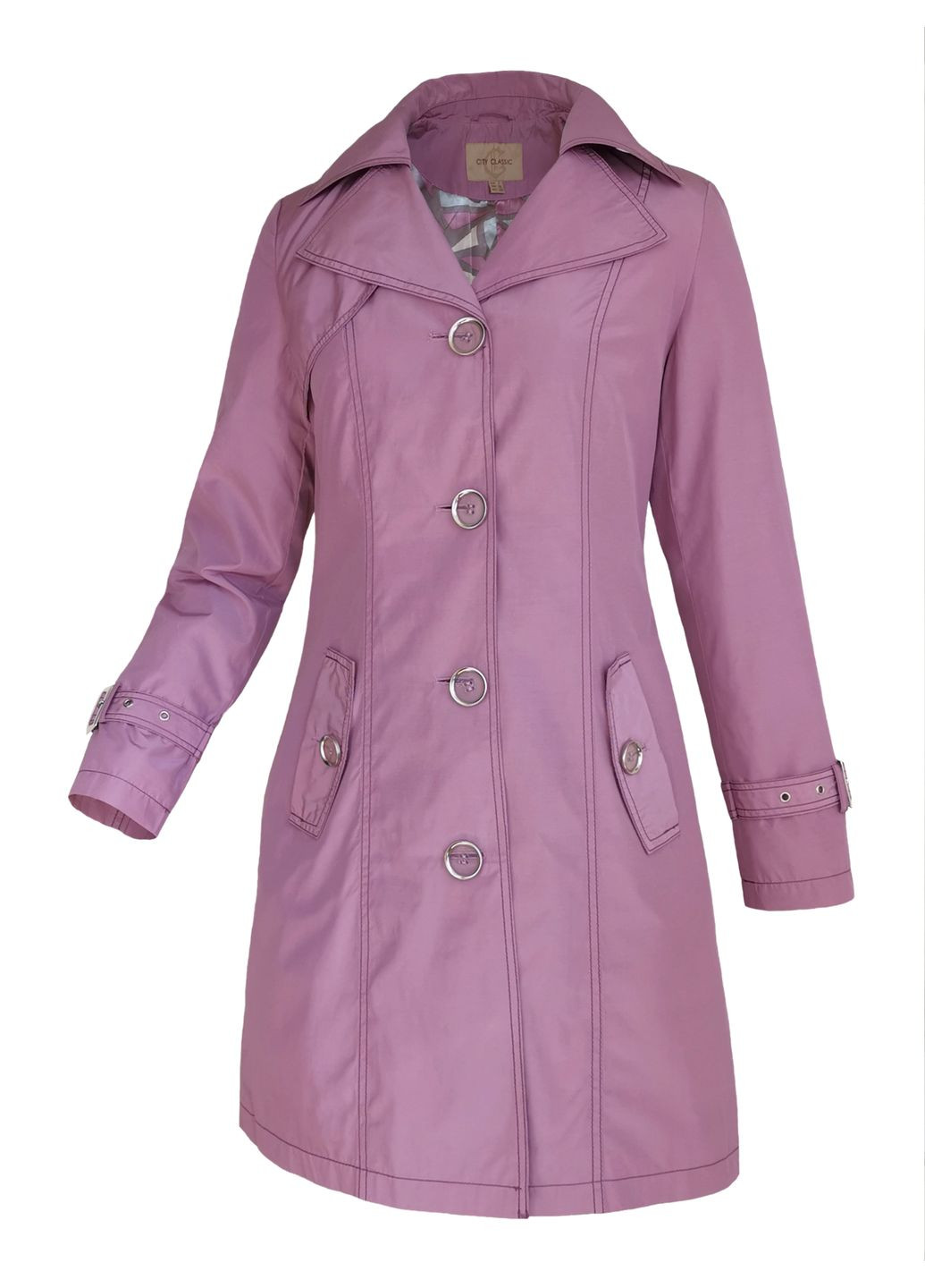 Плащ тренч женский весна осень Серый City Classic на пуговицах демисезон (299760412)