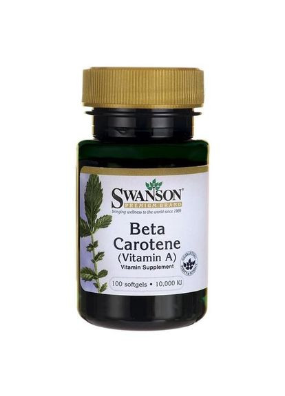 Бета-каротин Beta-Carotene 10000IU 3000 mcg 100 sgels Swanson (283324083)