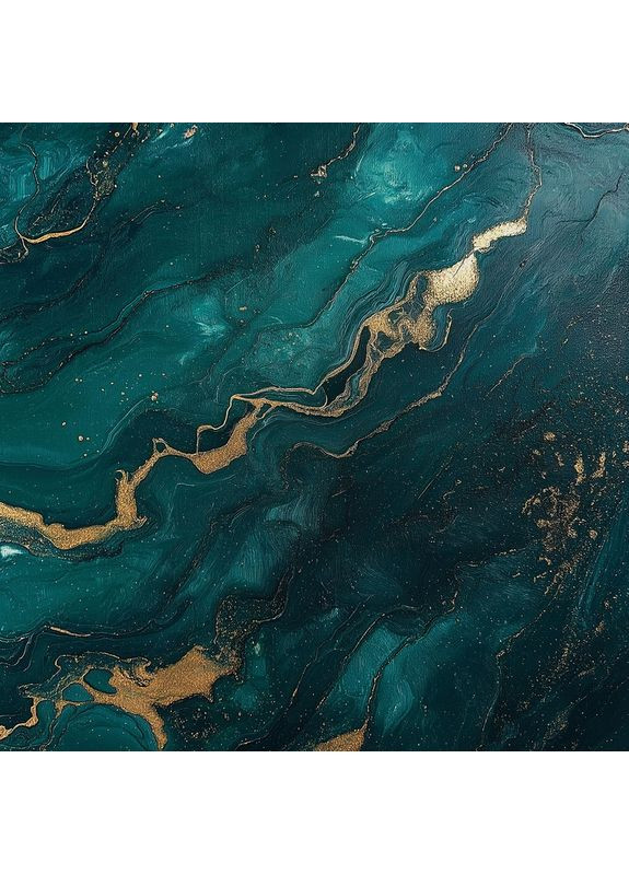 Вініловий фотофон смарагдові мармурові хвилі з золотими акцентами, фон для зйомки і фото 120x120 см, №552361 PhotoVinyl (354718348)