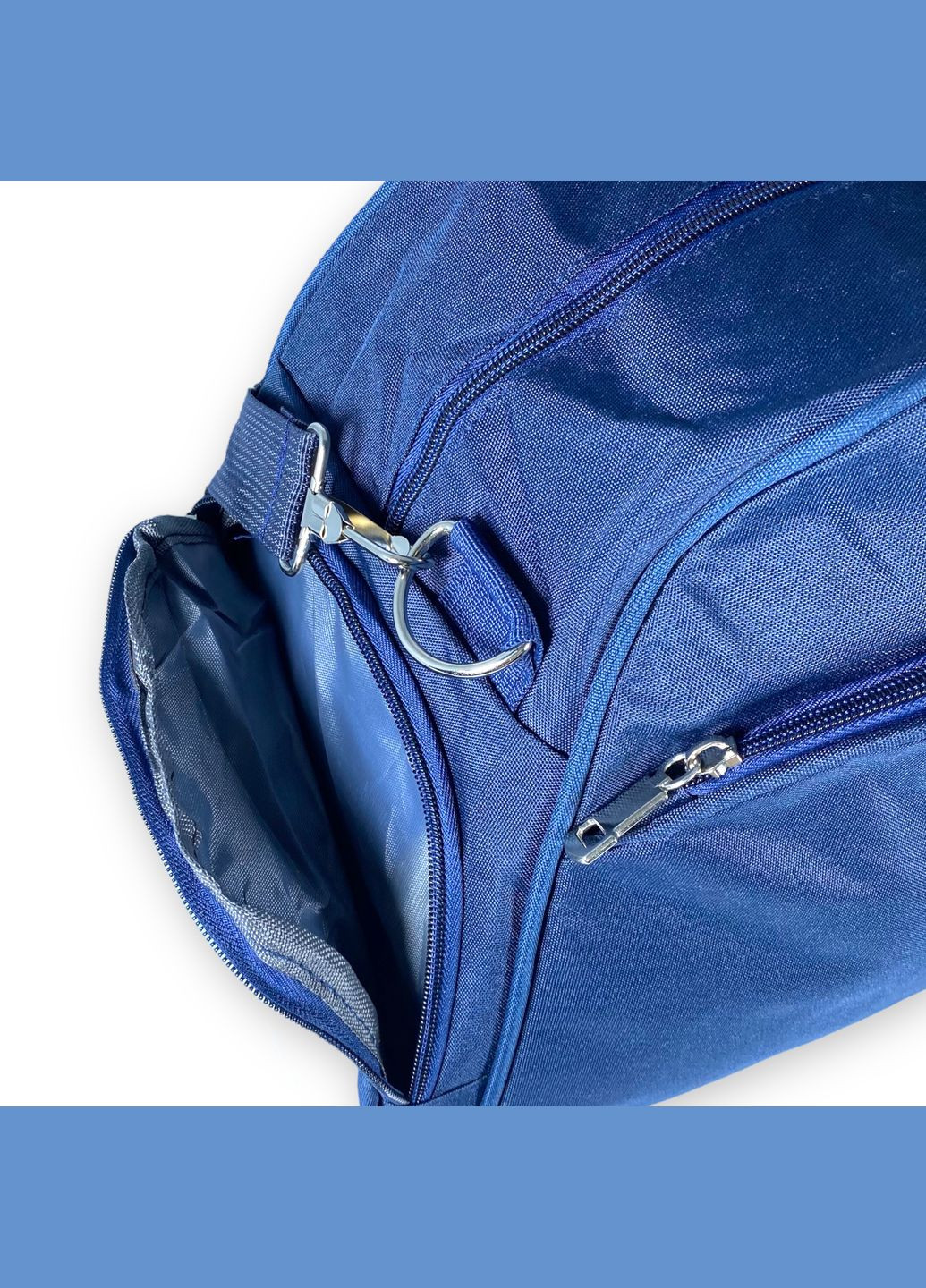 Дорожня сумка 25 л 1 відділ 2 бокові кишені кишеня на лицевій стороні розмір: 45*25*20 см синя SBW (286421439)