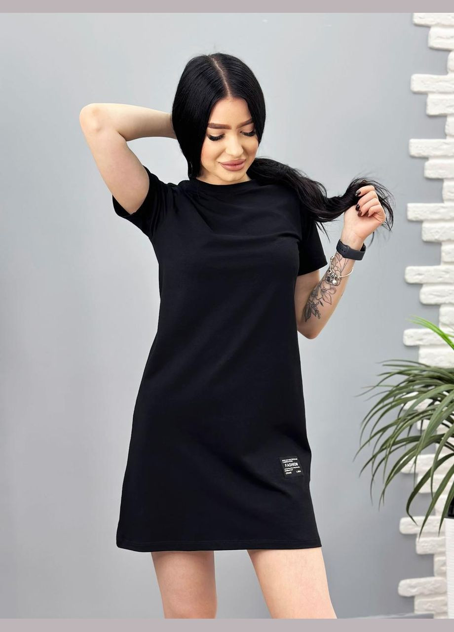 Черное летнее платье мини Fashion Girl