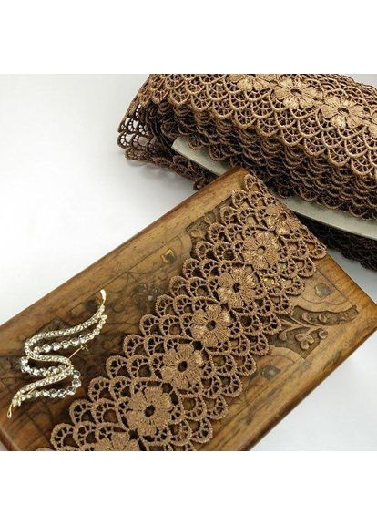 (1 метр) Кружево макраме 6,5 см цвет - коричневый (08М-Y11560-4) Plus-plus (352749572)