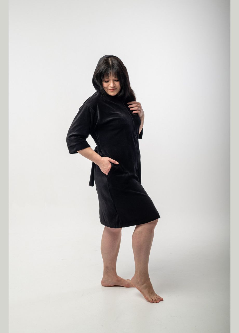 Жіночий халат з каптуром та кишенями V.O.G. (290664956)