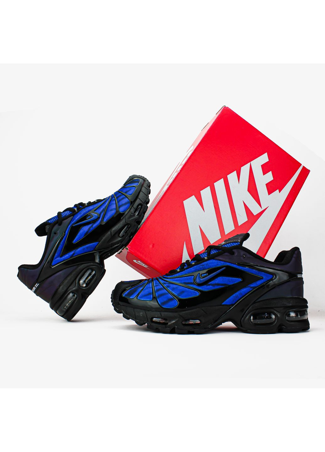 Синие демисезонные кроссовки мужские nike air max tailwind 5x skepta blue black | найк аир макс теилвинд 5 х скепта синие No Brand