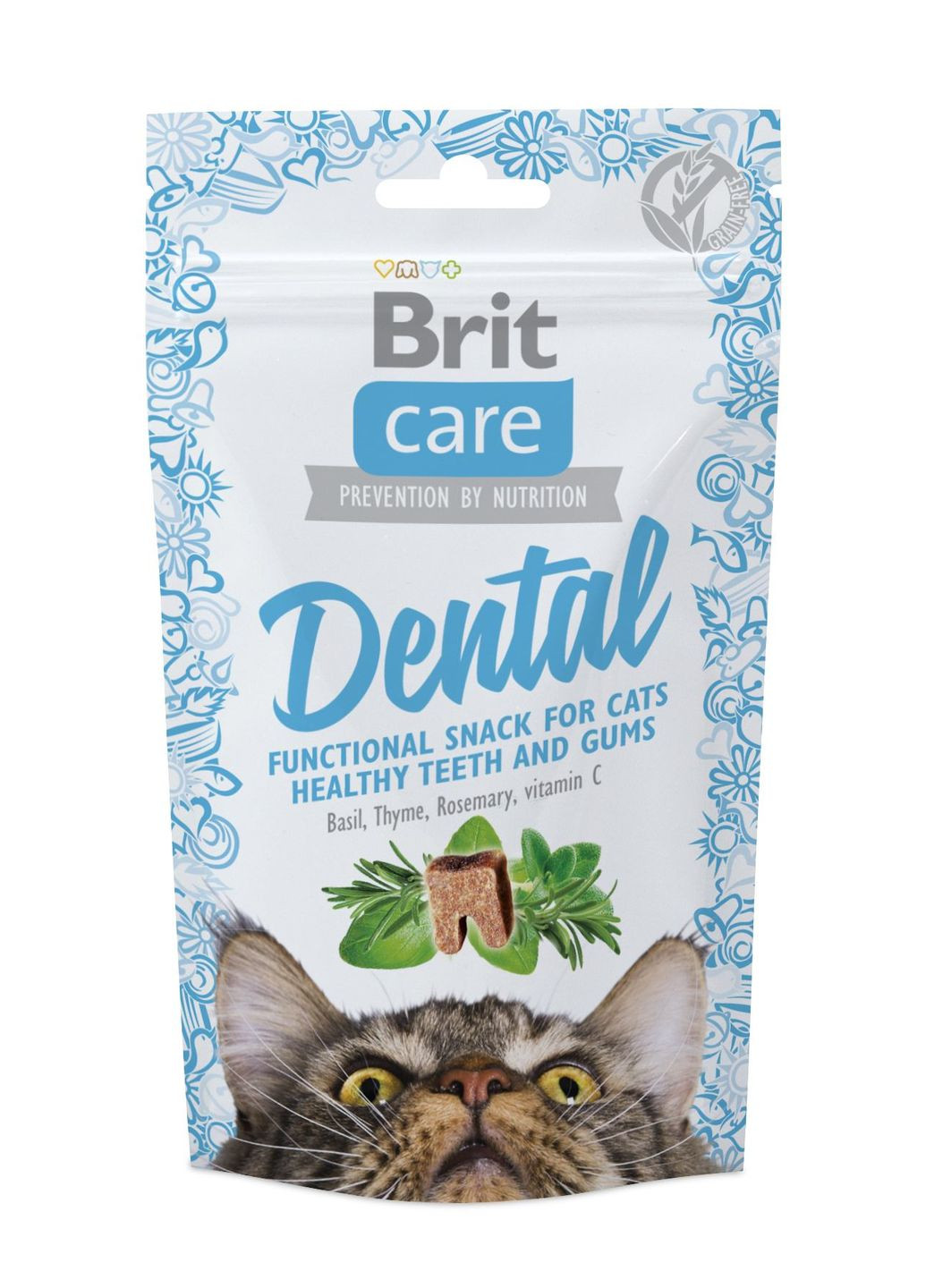 Ласощі для котів Dental з індичкою 50 г (8595602521371) Brit Care (279568632)