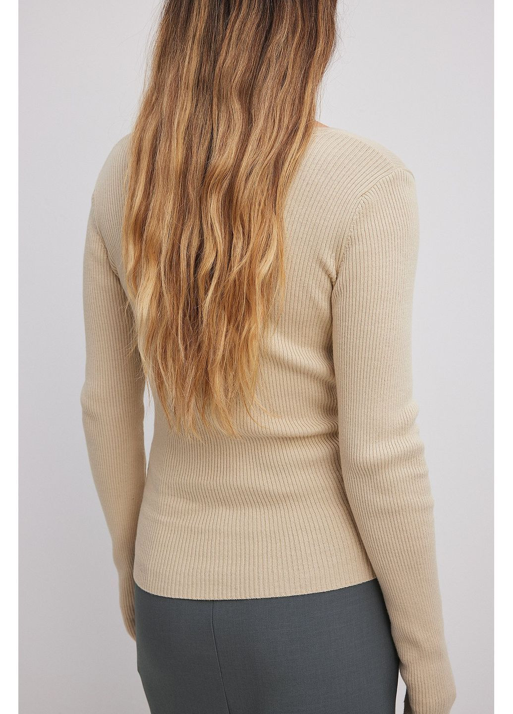 Бежевий пуловер демісезон,бежевий, NA-KD