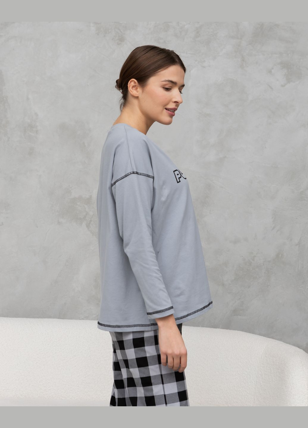 Сіра жіноча піжама зі штанами сіра клітина Nicoletta
