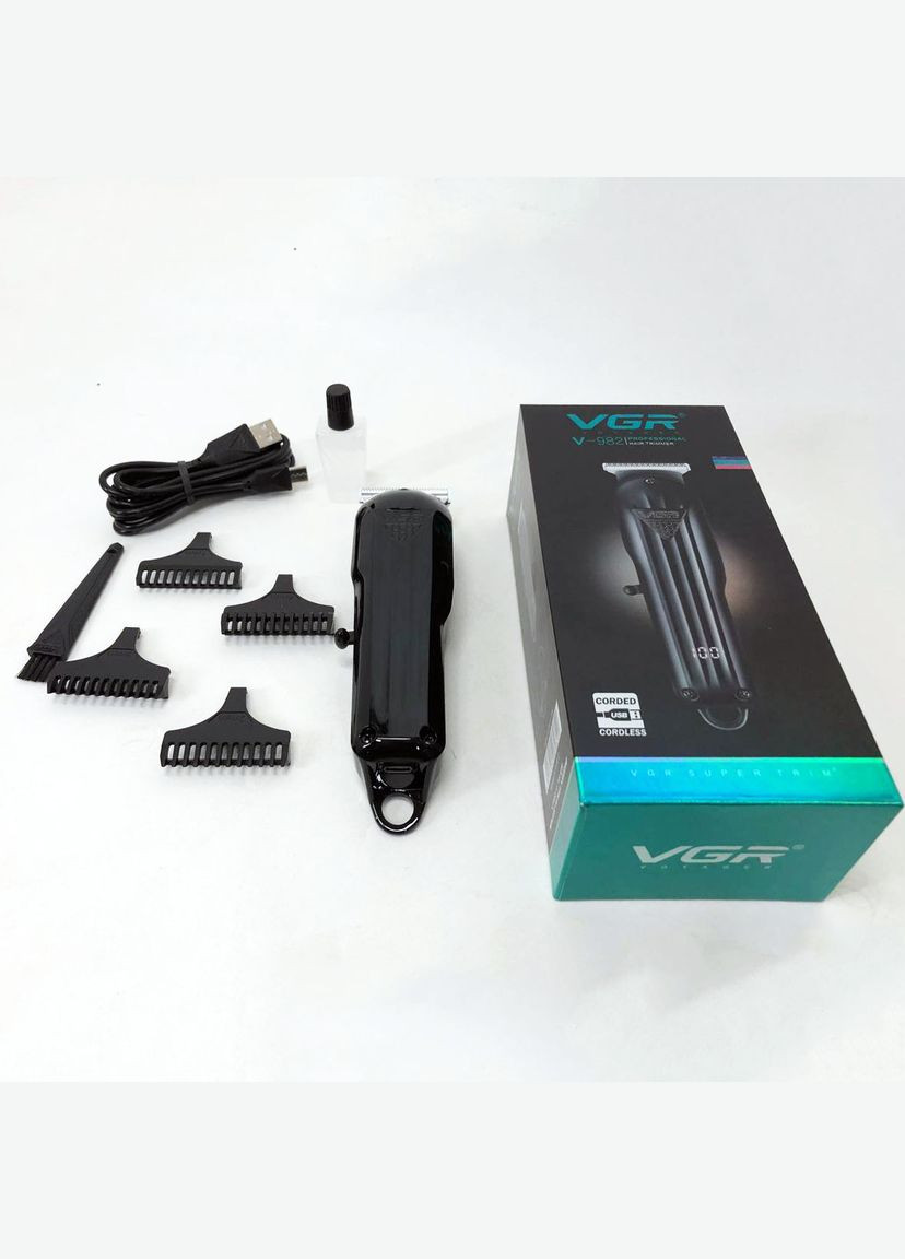 Машинка для стрижки волос V-982 LED Display, профессиональная электробритва, подстригательная машинка VGR (364665448)