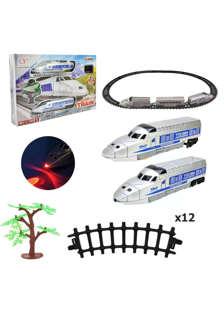 Игрушка железная дорога-звук со светом JHX8809 на батарейках No Brand (362432240)