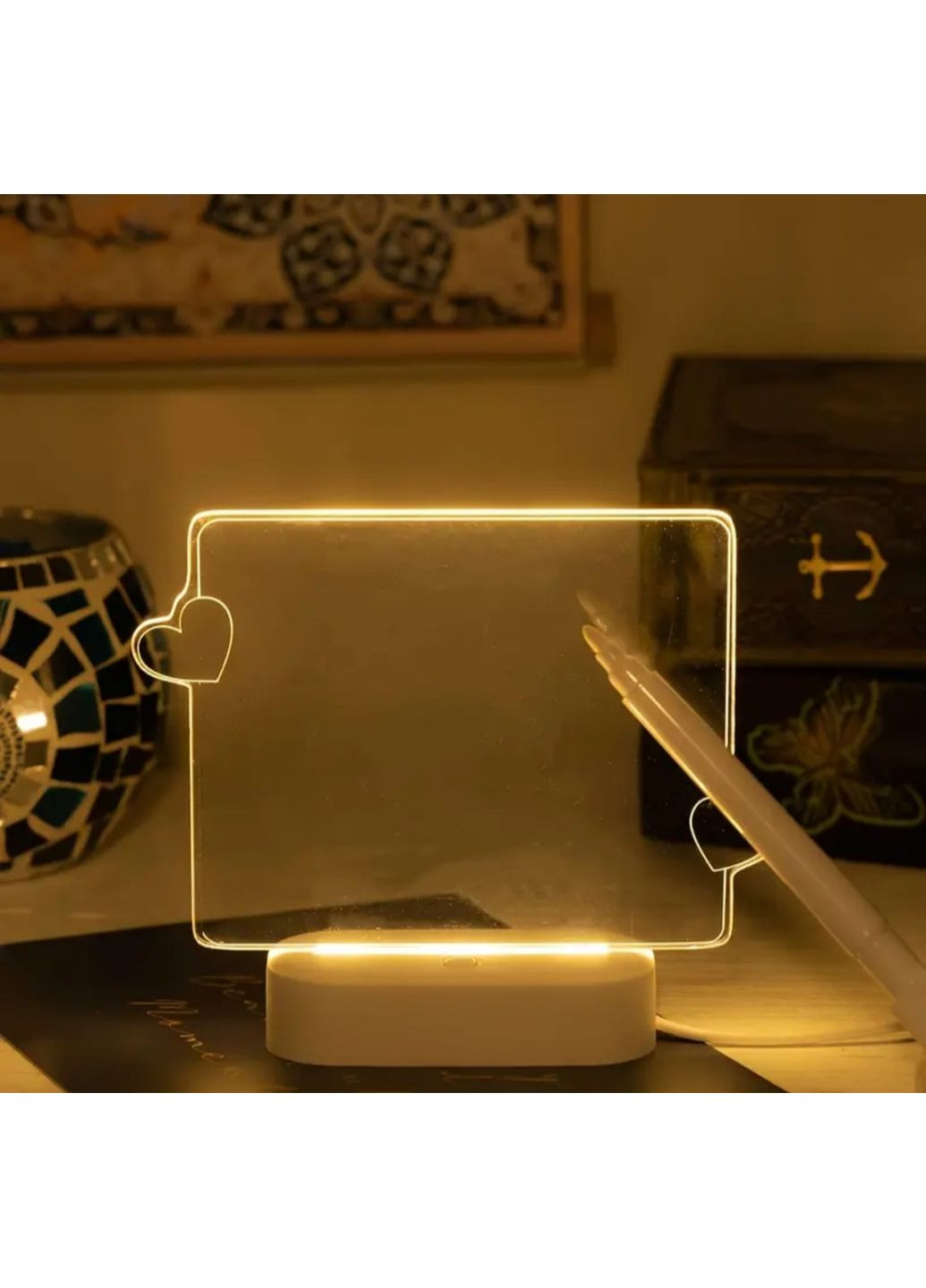 LED-ночник с акриловой панелью для надписей с подсветкой и маркером. No Brand (351470206)