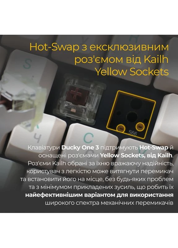 Механічна клавіатура One 3 TKL Cherry MX Red Matcha Cream UA Ducky (376796501)