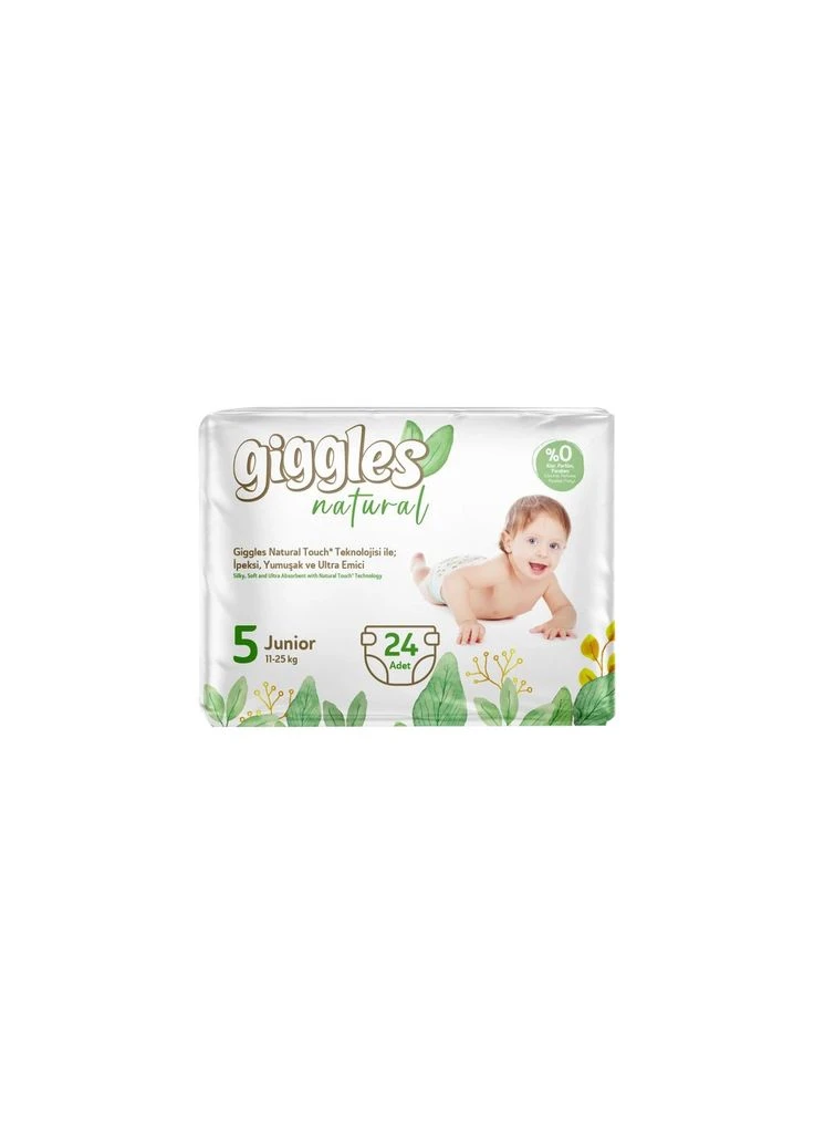 Підгузки Natural 5 Junior 11-25 кг 24 шт (8680131206414) Giggles (390949195)