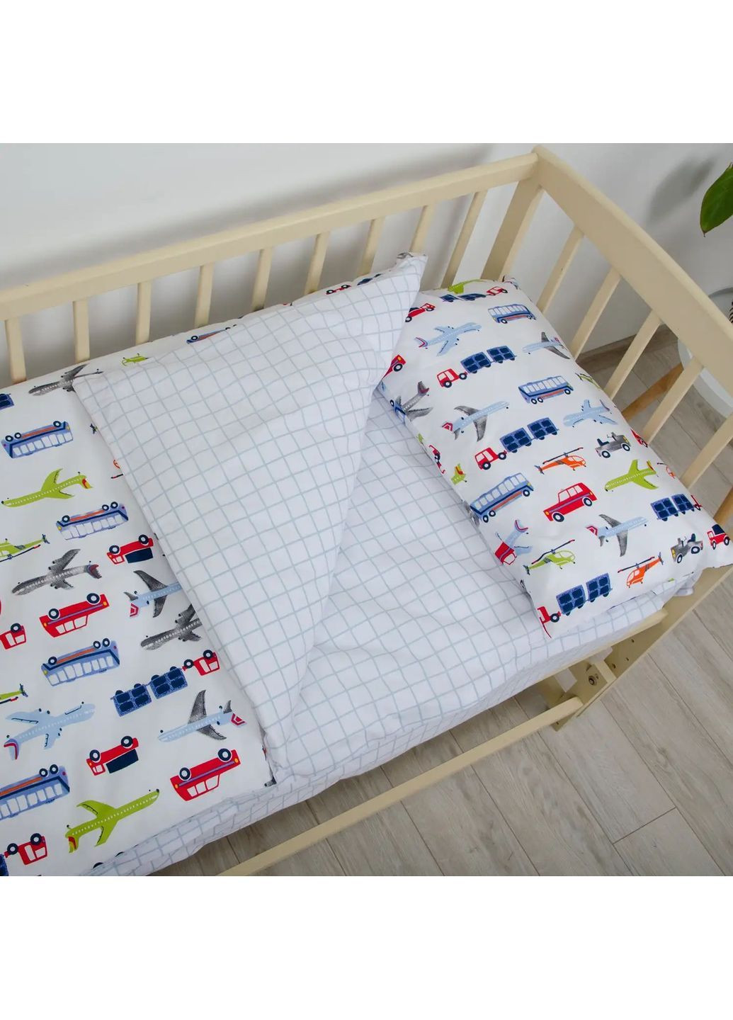 Дитячий комплект постільної білизни, ковдра 140*105 см, наволочка 40*60 см, Великі Машини ТЕПИК Білий (20820140105) ТЕП (373297179)