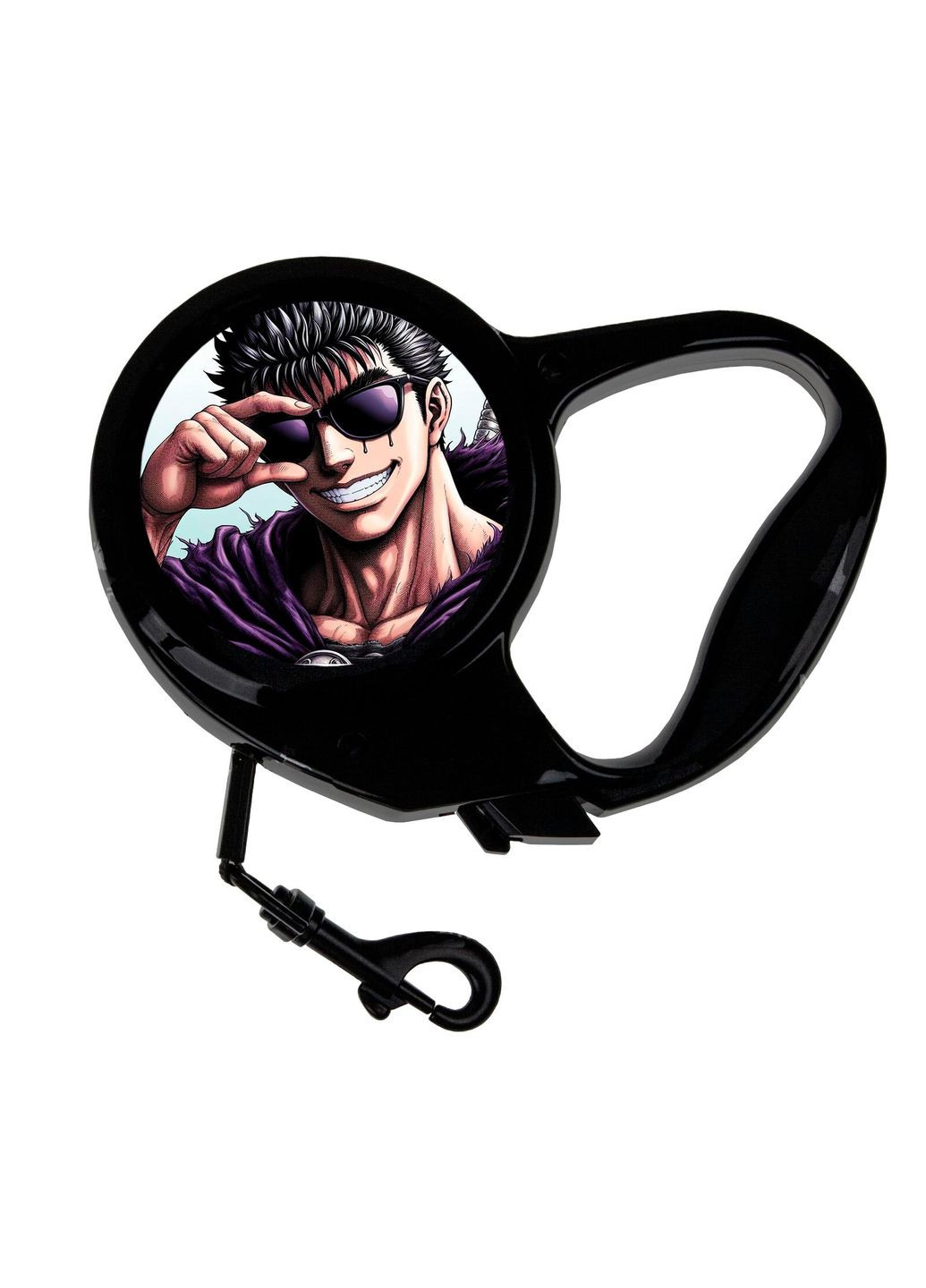 Повідець-рулетка для тварин із принтом Берсерк #0016 3 м чорний No Brand (309152293)