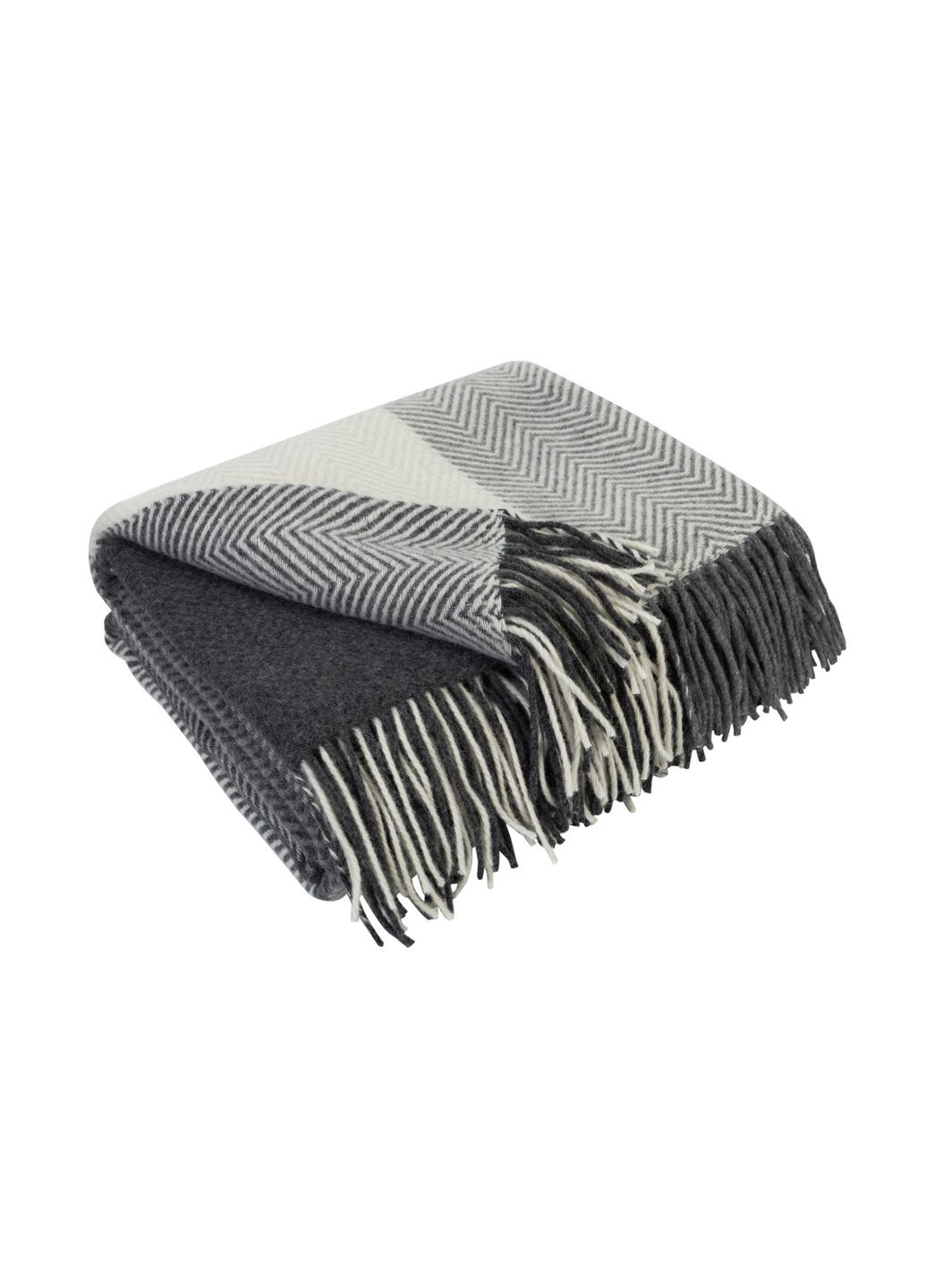 Плед Мериносовий Клітка біл-св.сер-тем.сер 140 x 200 см Love You (306459381)