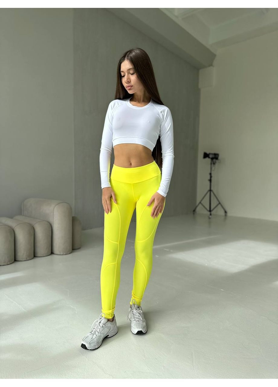 Желтые демисезонные леггинсы лосины Soda