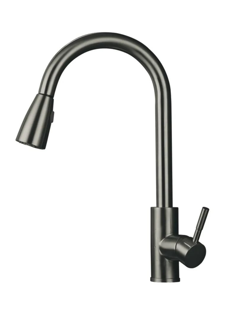 Змішувач для кухні SUS-014-B Graphite з висувною лійкою з нержавіючої сталі (MI6564) — одноважільний змішувач для кухні Mixxus (334003349)