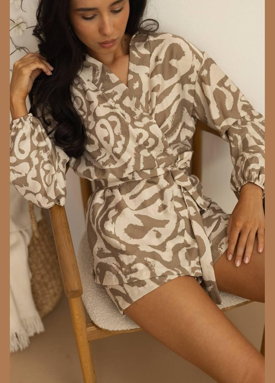 Костюм женский - двойка, шортики и рубашка-кимоно JUGO Atelier № 064 (322917289)