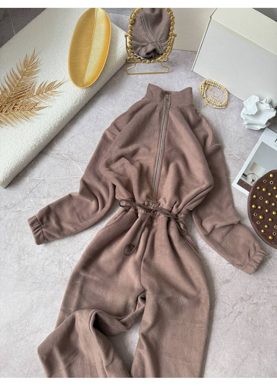 Комбинезон флис полар Fashion кофейный