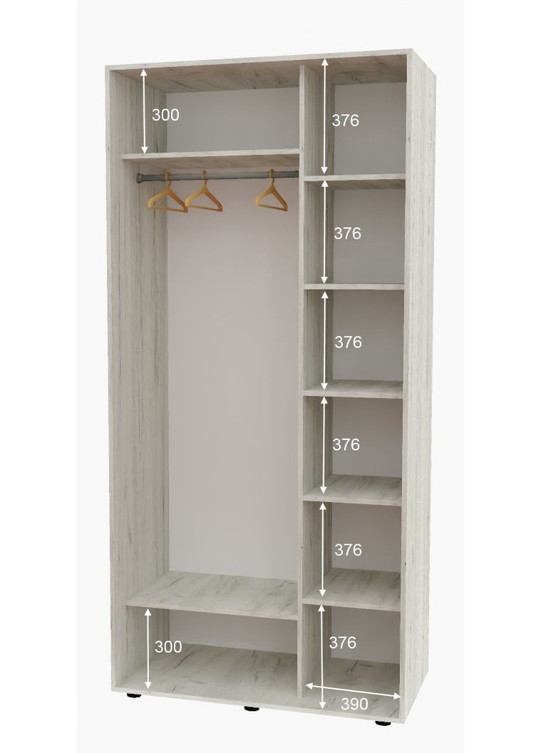 Шкаф-купе двухдверный 120*60*220 Дуб крафт белый Зеркало/Зеркало с пескоструйным рисунком Алекса (360477703)