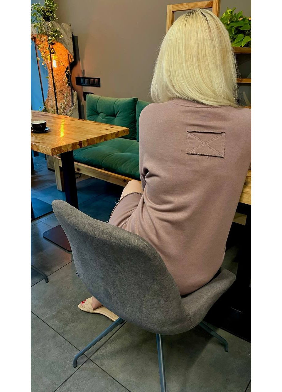 Темно-бежевое повседневный женское платье-туника в стиле оверсайз оверсайз MonCher