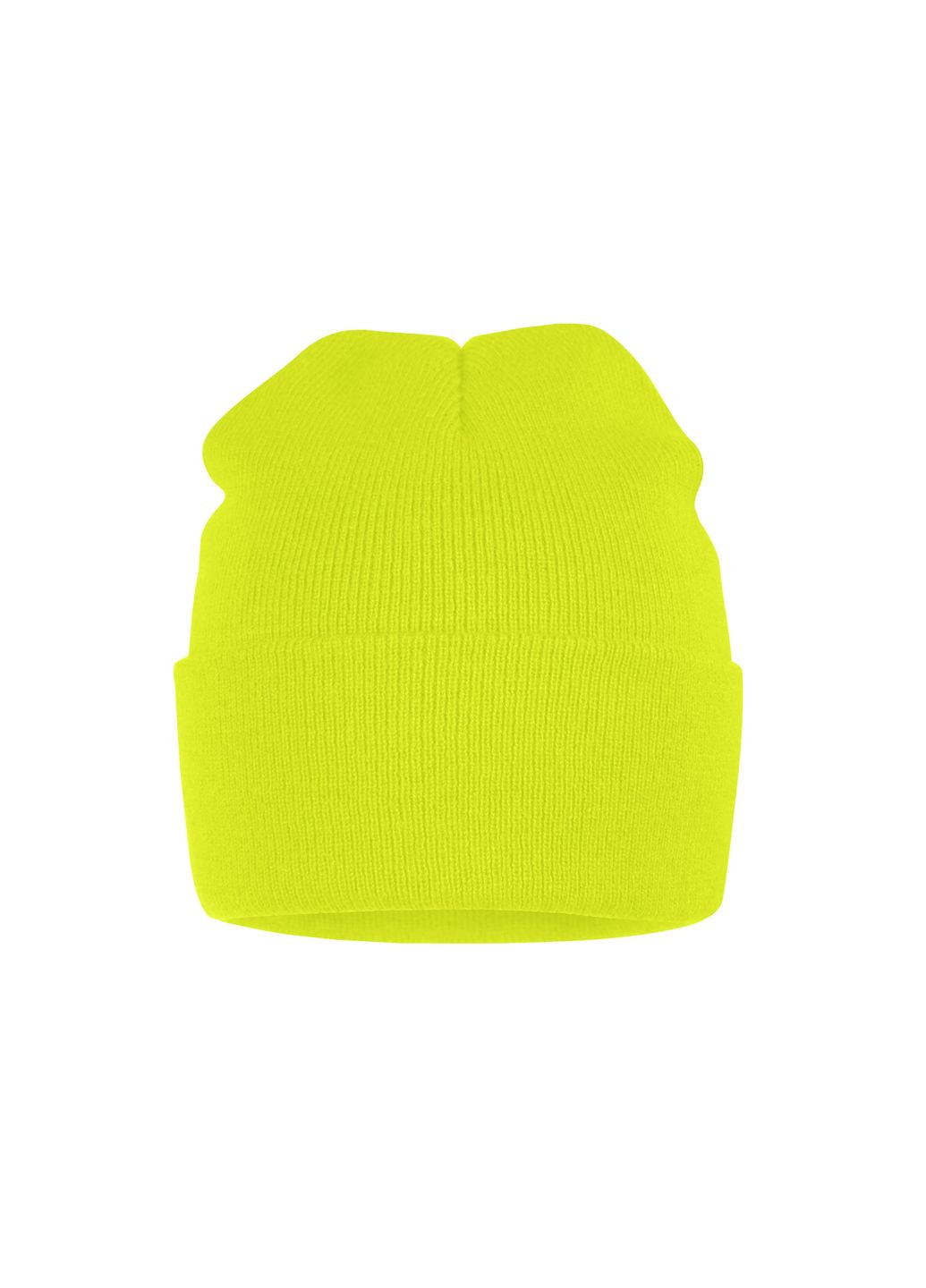 Шапка бини двухслойная вязаная желтая неоновая FLOYD Nord (327873323)