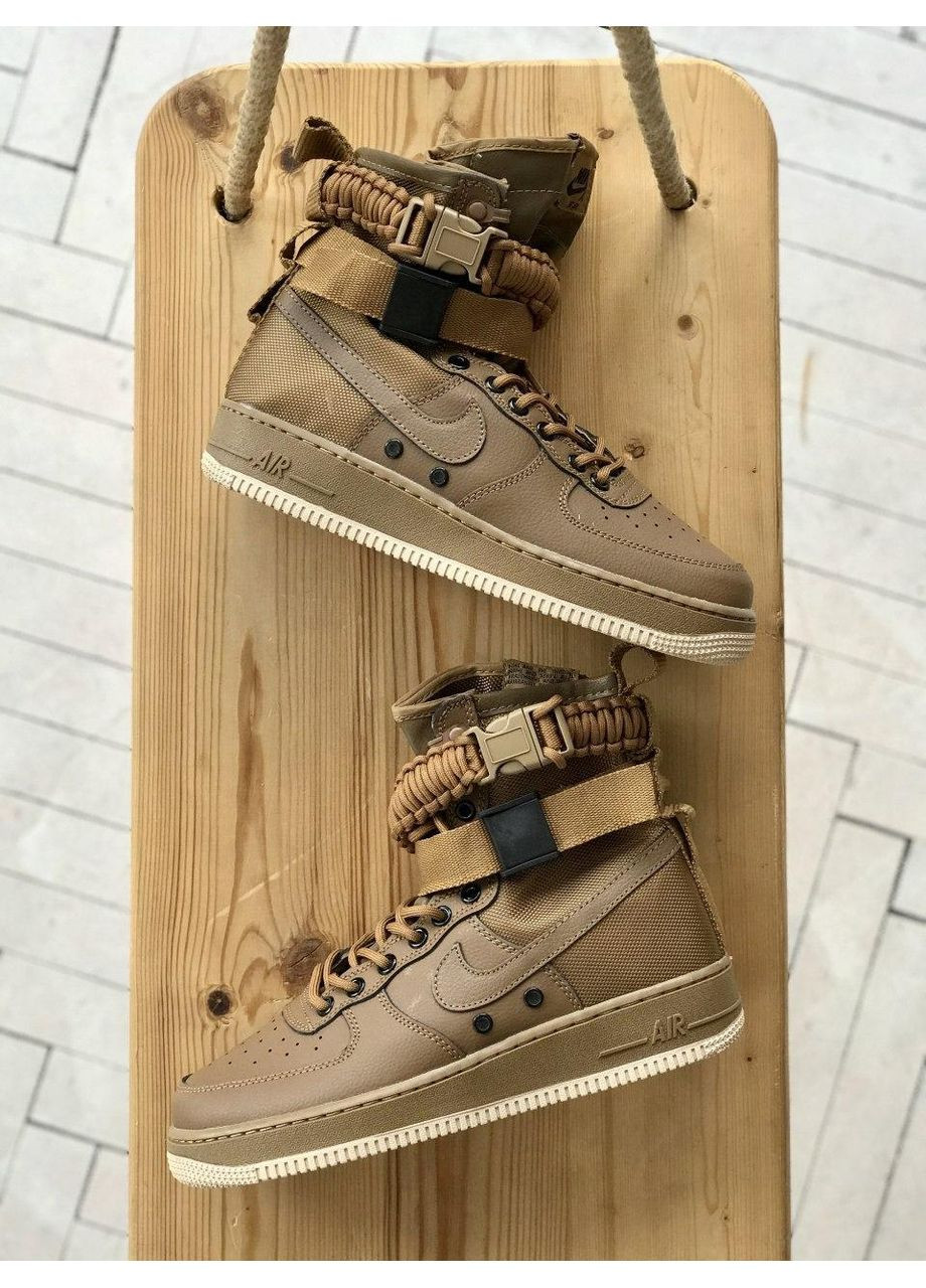 Коричневі Осінні кросівки чоловічі nike special fled air force 1 brown найк No Brand