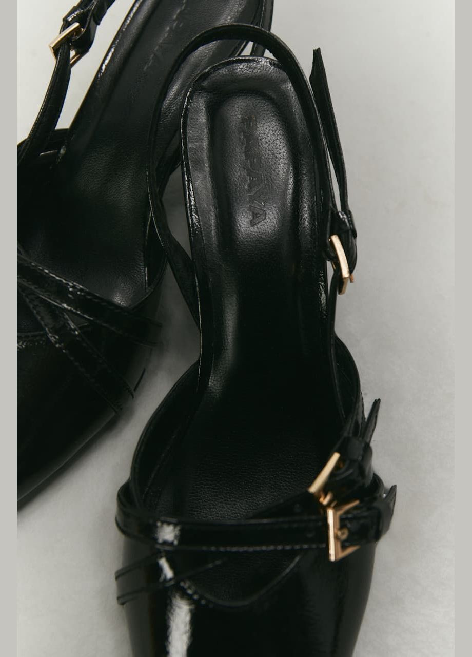 Papaya Слінгбеки з ремінцями 0056 чорний з, україна — демісезон (286771882)