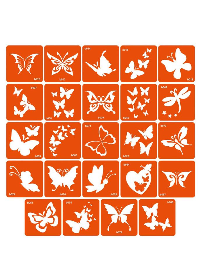 Набір трафаретів для біо-тату «B - метелики» b-simple_24_1 Fresh Tattoo (316274483)