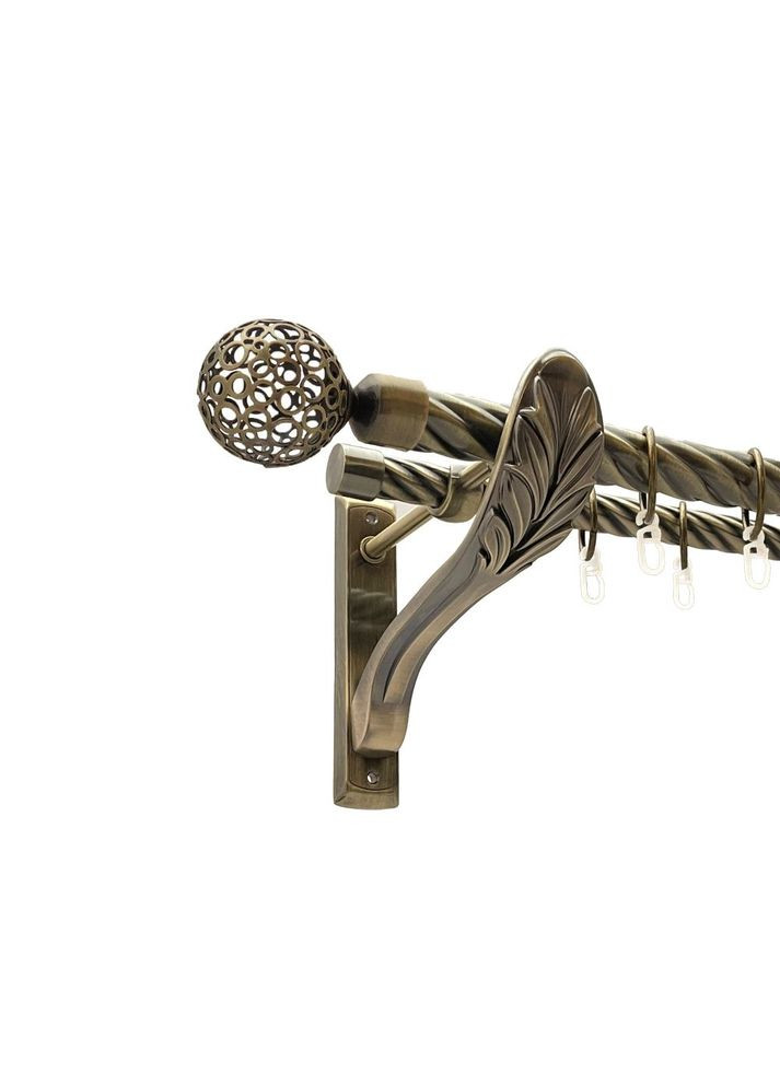 Карниз Савона металевий дворядний ретро скручена труба Антик 25\19 мм 300 см (00-00016461) ORVIT (300284475)