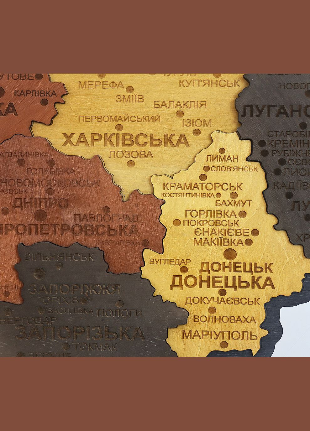 Карта України настінна середня 3D об'ємна з синьою підсвіткою (220В) в коробці 92.5*64.6 см (12CC) Гранд Презент (279382142)