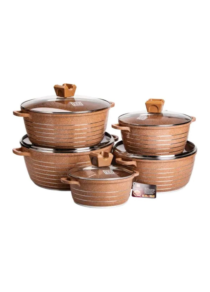 Набір із 5 господарських каструль, 2,5-9 літрів, товсте дно, алюміній HP-4-411CH MGC (305576994)