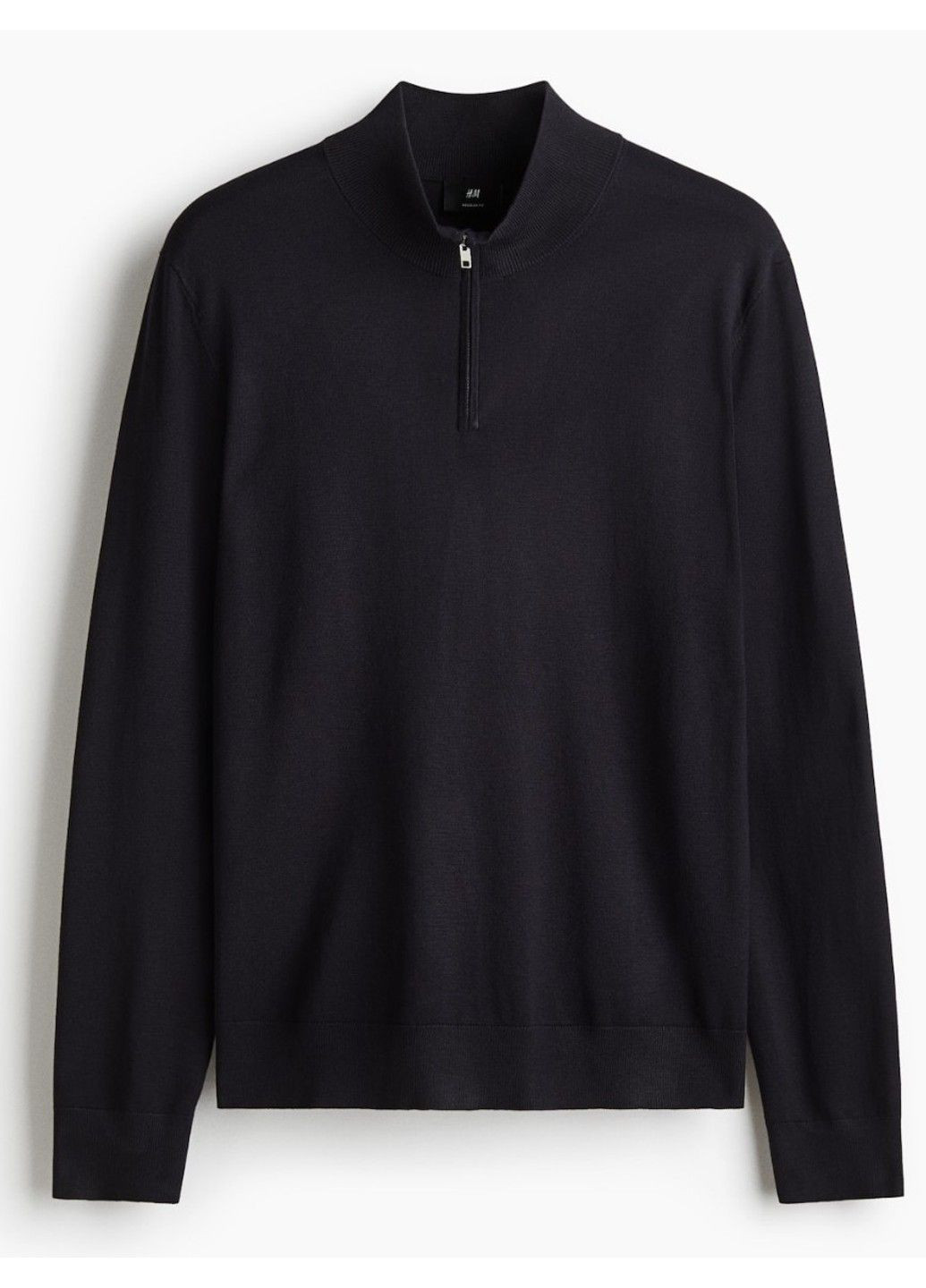 Темно-синій демісезонний чоловічий светр тонкої в'язки regular fit (58513) m темно-синій H&M