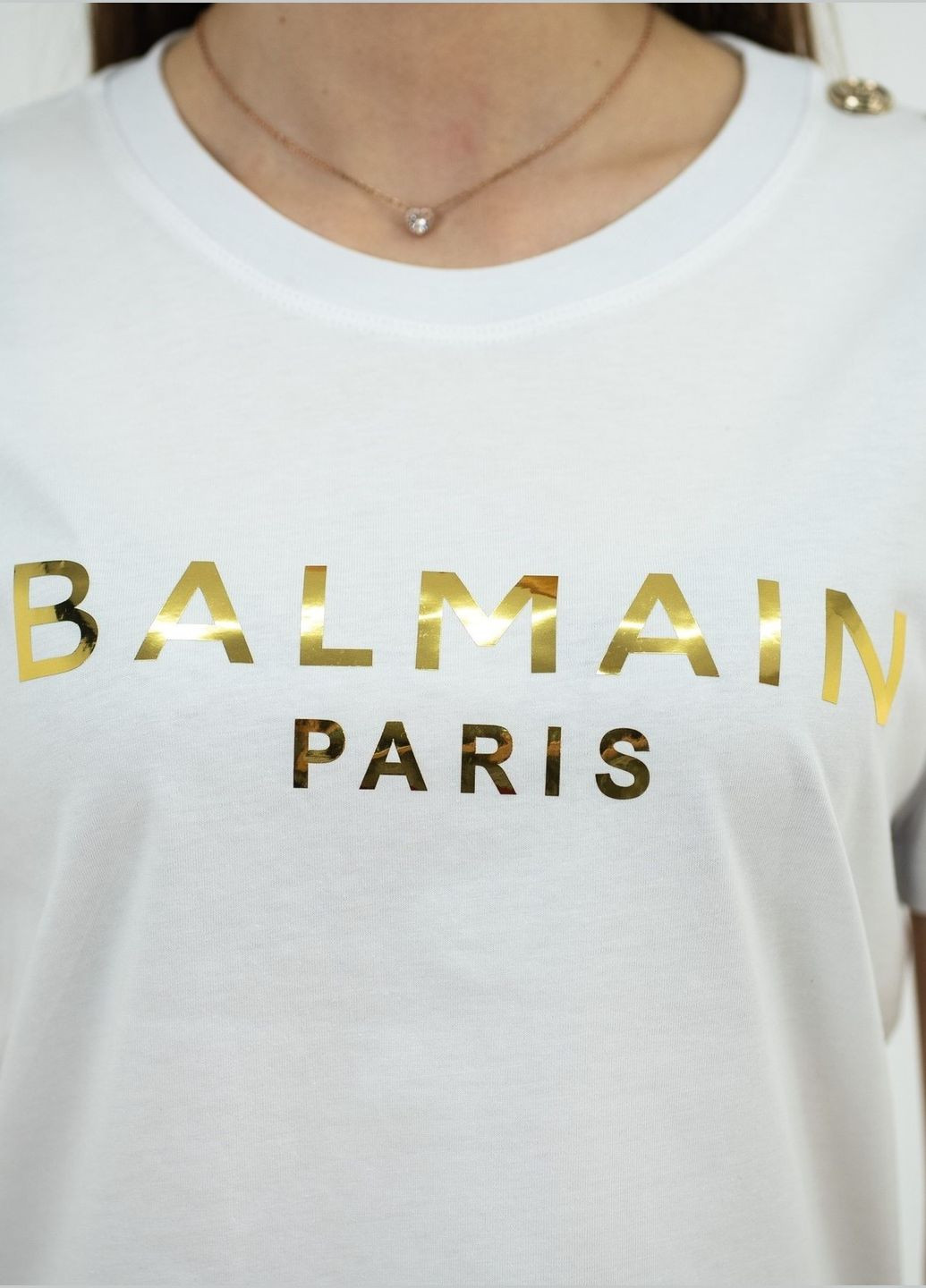 Біла літня футболка жіноча Balmain