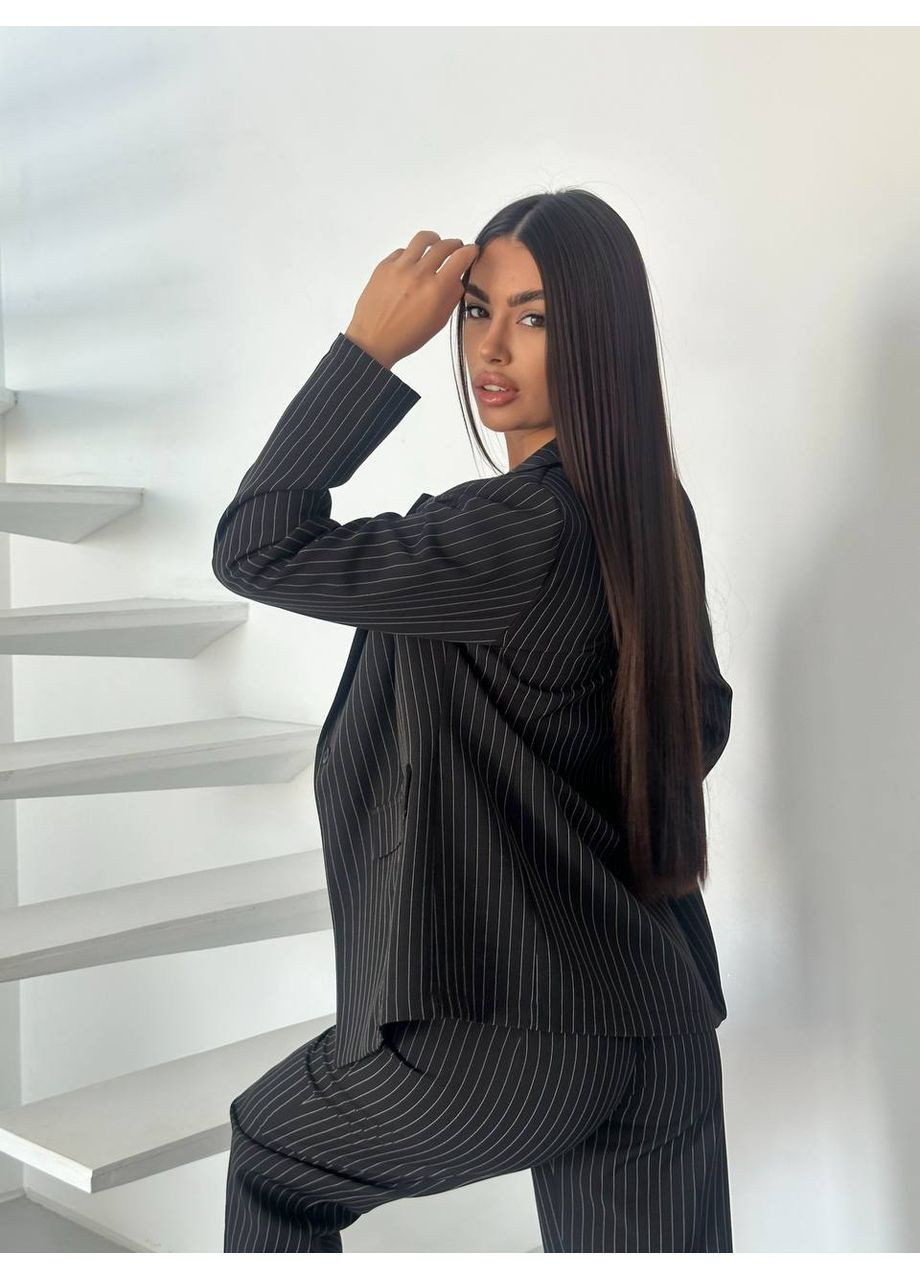 Костюм класичний костюмка у смужку,брюки та піджак з плечиками Україна (362011048)