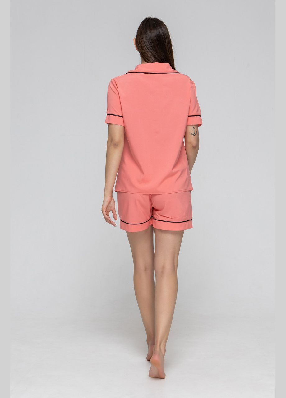 Теракотова всесезон жіноча піжама сорочка з коротким рукавом і шорти сорочка + шорти GorLin