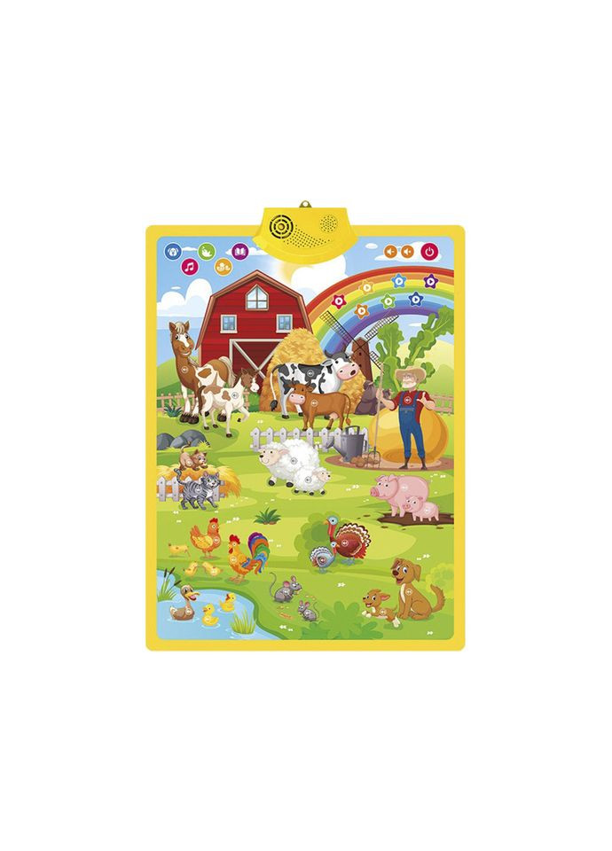 Дитячий навчальний плакат інтерактивний розвиваючий «У дідуся Івана на фермі» FT-0020 5 режимів гри No Brand (368668469)