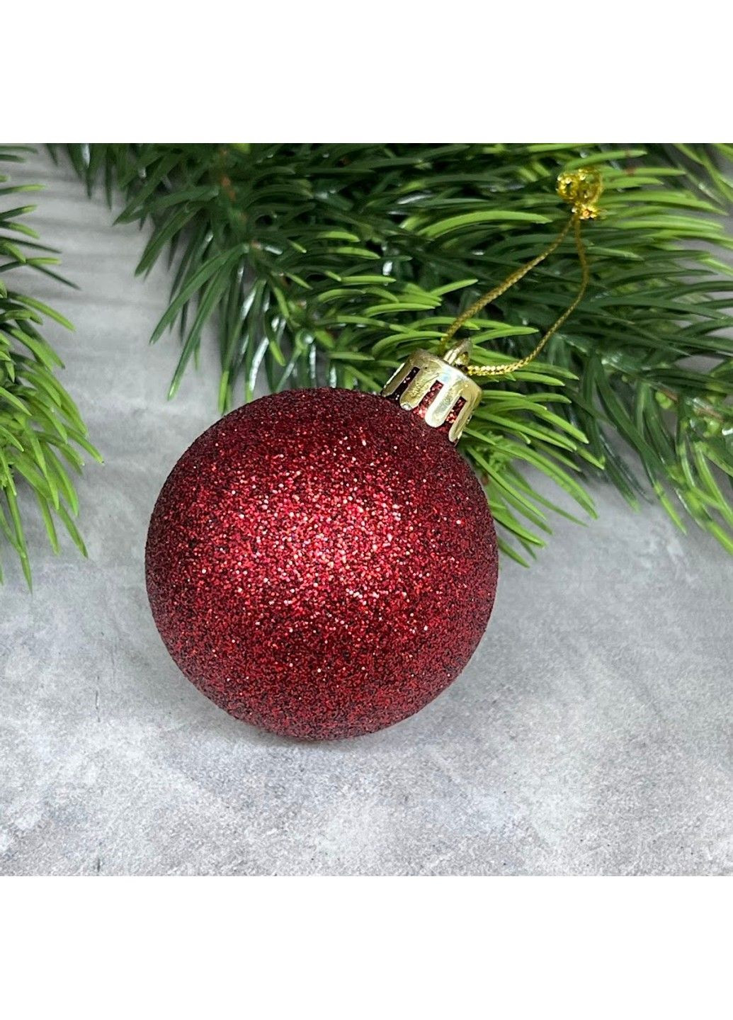 Новогодний шар с блестками d=4,5 см, цвет бордовый, поштучно. No Brand (311224405)