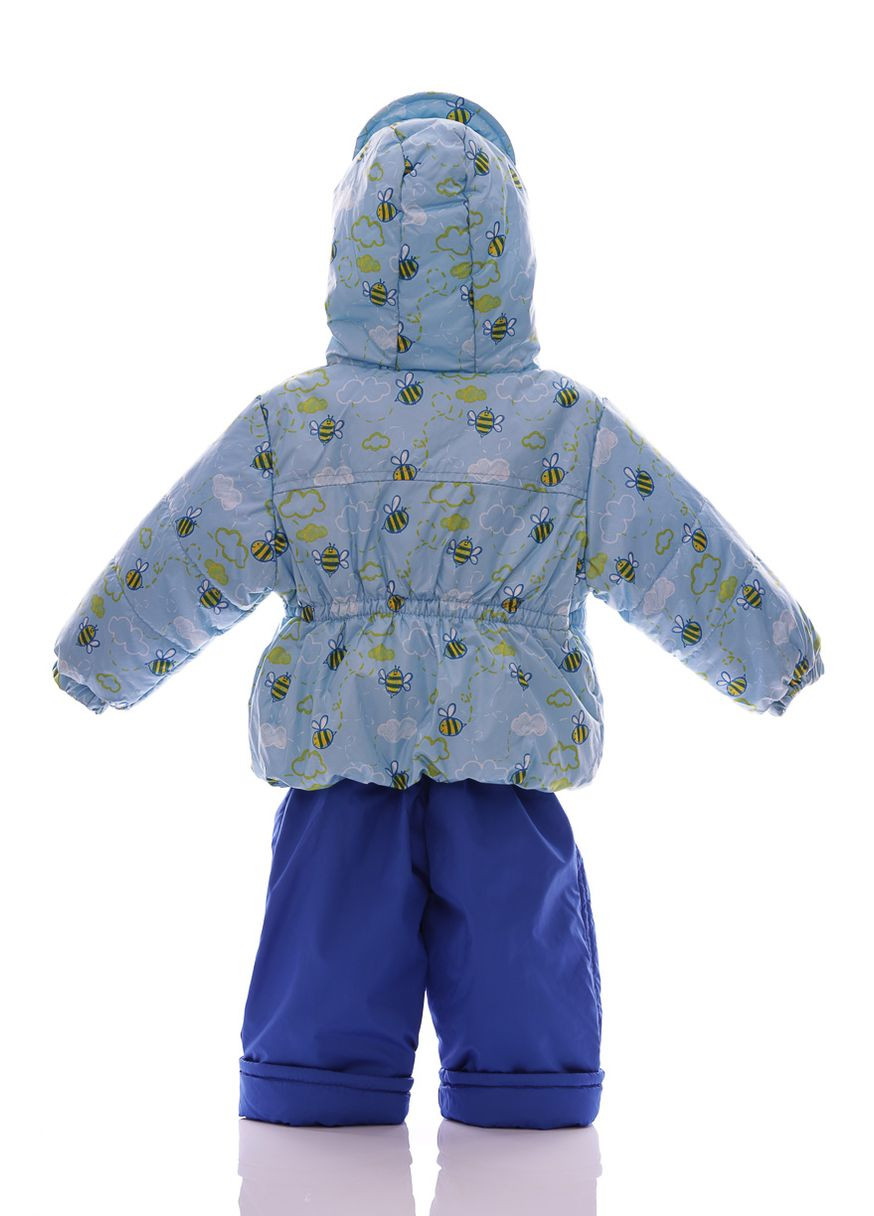 Блакитний демісезонний комбінезон на флісі для хлопчика з бджілками нуль кроха синій 86 см (28002) BABYKROHA