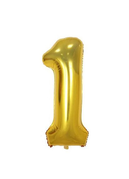 Фольгированная цифра SLIM золото 100см "1" No Brand (302313988)