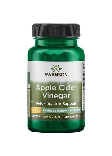 Яблочный уксус двойной силы для похудения, 200 мг 120 таблеток, Apple Cider Vinegar, Swanson (366733778)